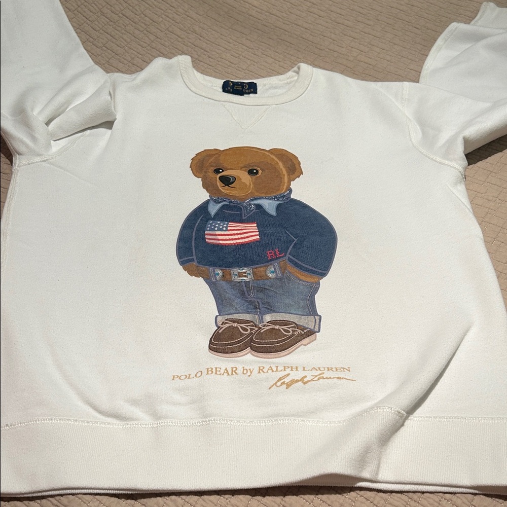 POLO Ralph Lauren White Sweatshirt with Polo Bear Graphic